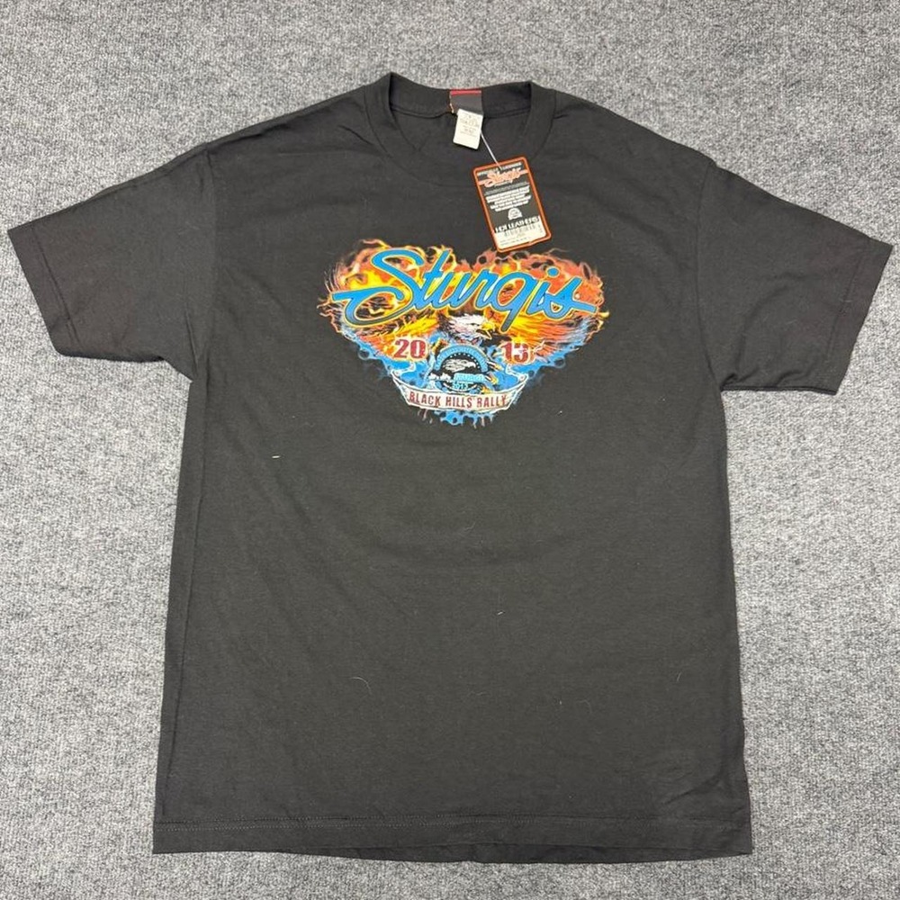 Hot Leathers Sturgis 2013 Black Hills Rally T-Shirt Mens L Black Graphic Tee